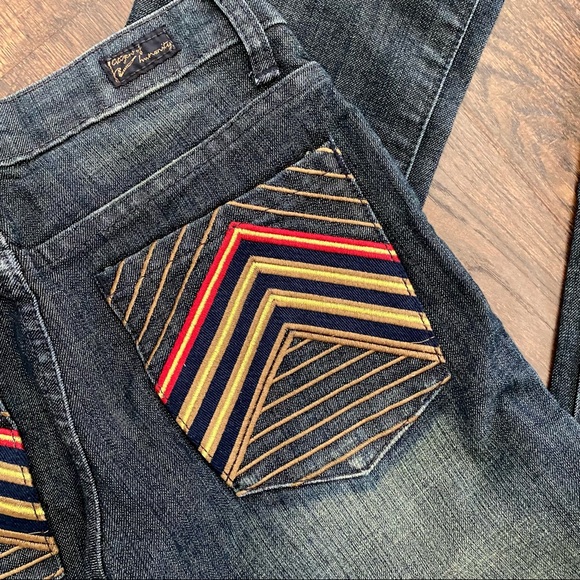 CITIZENS OF HUMANITY Ingrid Flare Venetian Stretch Jeans Size 27 Embroidered - Picture 6 of 8